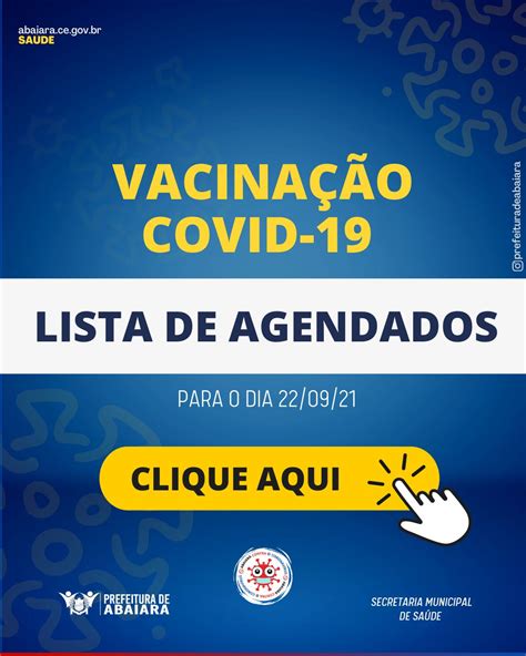 Lista De Agendamentos Para Dia 22 09 2021 Abaiara Governo Municipal