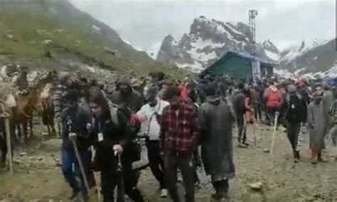 J K Amarnath Yatra Resumes On Pahalgam Route As Weather Improves