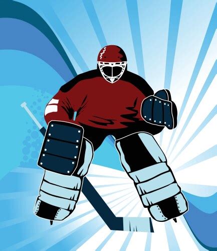 Colored Hand Sketch Hockey Goalie Royalty Free Vector Image