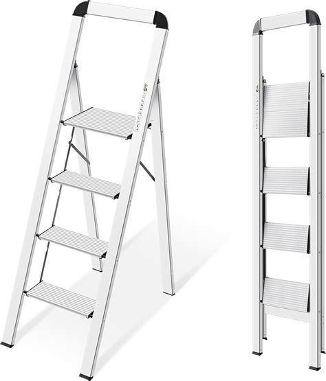 Kingrack Aluminium Step Ladder Lightweight Step Stool With Non Slip