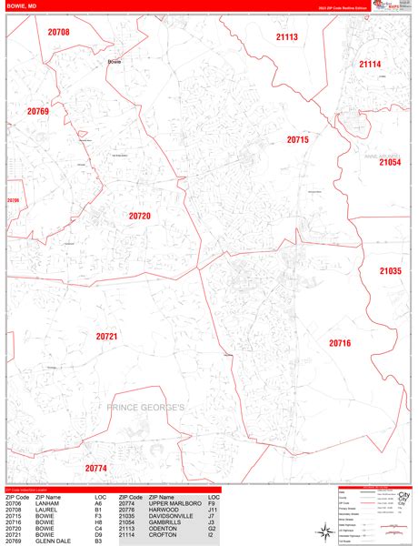 Bowie Zip Code Map - Corene Charlotte