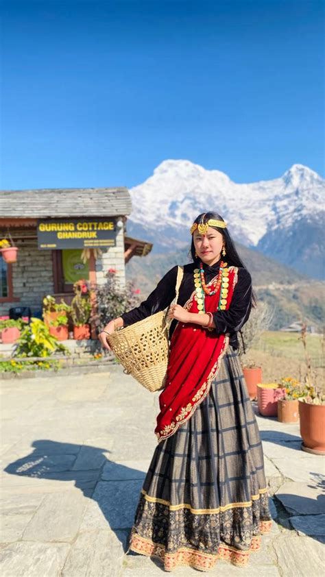 Gurung Cultural Dress #visitnepal #ghandruk #gurungcottage | Gurung ...