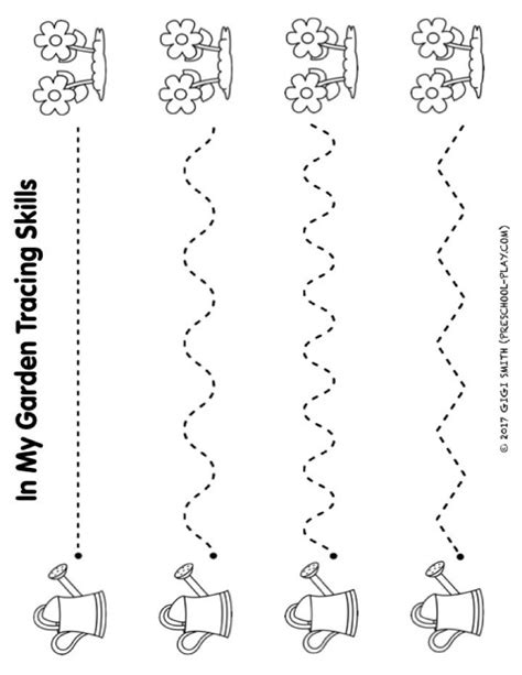 Preschool Tracing Practice Worksheet Part Of The In My Garden Fine