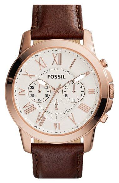 Fossil Grant Round Chronograph Leather Strap Watch 44mm Available At Nordstrom Fossil