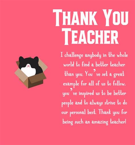 Thank You Teacher Card Messages