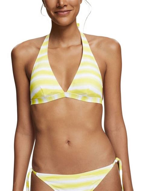 Esprit Triangel Bikini Top Wattiertes Bikini Top Mit Streifenmuster Von