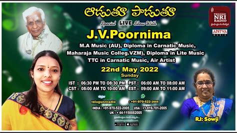 Special Live Show With J V Poornima Air Artist RJ Sowji