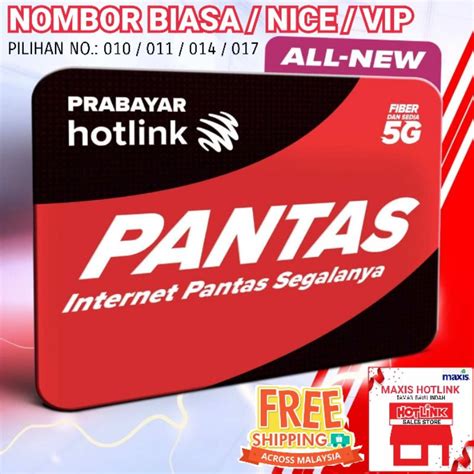 Hotlink Prepaid Pantas Hotlink Prepaid Internet 365 SIM Card Numbers