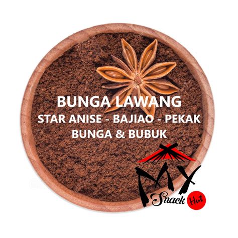 Jual PEKAK 25GR BUNGA LAWANG STAR ANISE SERBUK BUBUK FEN UTUH KEMBANG