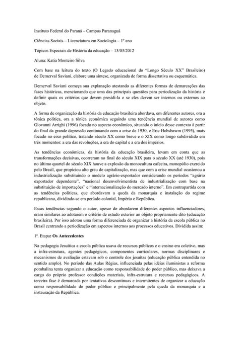 O Legado Educacional Educacional Brasileiro do Século XIX PDF