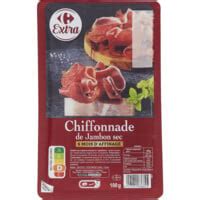 Jambon Serrano chiffonnade sans gluten la barquette de 100g à Prix