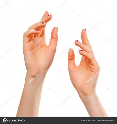 Close Beautiful Womans Hands Palms Isolated White Background — Stock