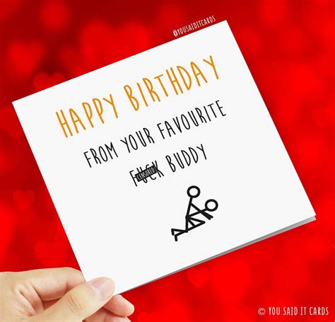 Happy Birthday From Your Favourite Fuck Buddy Greetings Card Etsy UK