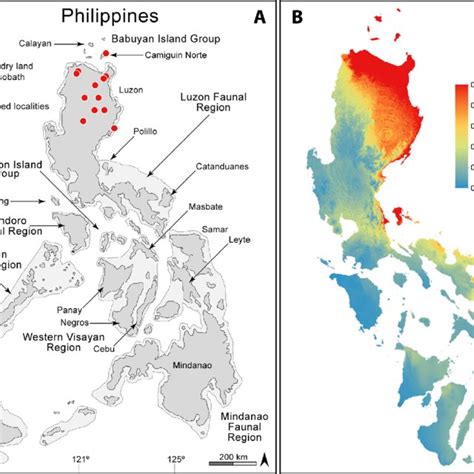 (A) Map of the Philippines islands, with labels for islands discussed ...