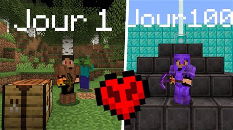 Jai Survécu 100 Jours En Hardcore Sur Minecraft Youtube