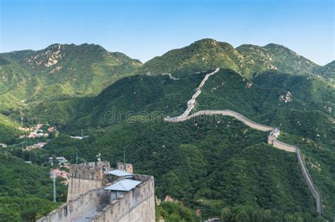 The Mountains, the Great Wall of Ancient Chinese Architecture Stock ...