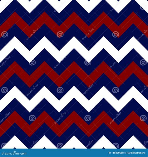 Red White And Blue Chevron Seamless Pattern Stock Vector