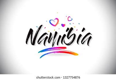 Namibia Welcome Word Text Love Hearts Stock Vector Royalty Free