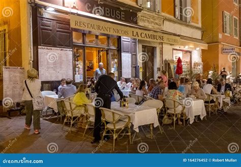 Diners in a Restaurant in the Old Town, Nice, Provence, France ...