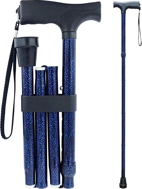 Folding Walking Cane With Led Light For Men And Women Adjustable