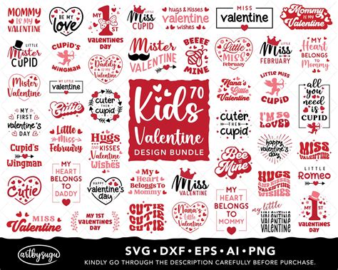 Kids Valentine Svg Bundle Valentines Day Svg Valentine Shirt Svg