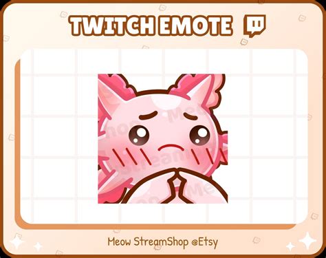 Twitch Emote Cute Axolotl Shy Blushing UWU Emote Axolotl Etsy