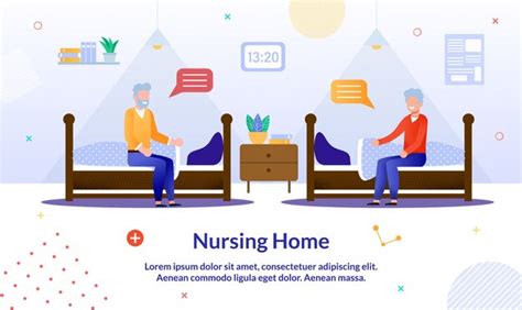 Premium Vector | Happy elderly man in nursing home cartoon template