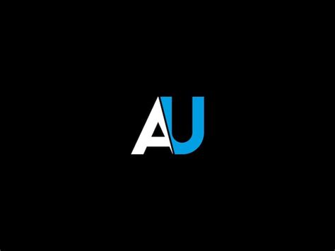 Premium Vector | A black and white logo with the letters au and a blue