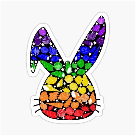 Rainbow Shell Rabbit Sticker For Sale By Dhwani1 Redbubble