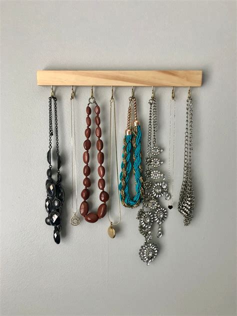 Wood Wall Mount Jewelry Holder Jewelry Organizer Jewelry - Etsy