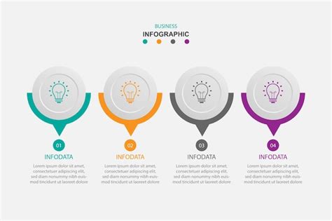 Vector De Plantilla Infogr Fica De Cuatro Pasos Vector Premium