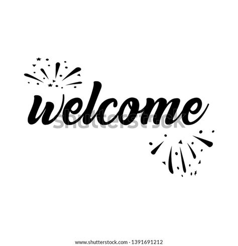 Lettering Hello Welcome Wrote By Brush Stock Vector Royalty Free