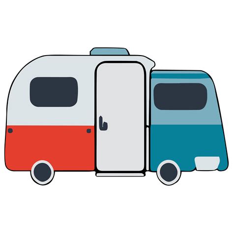 Camping car clipart flat design on transparent background, camping ...