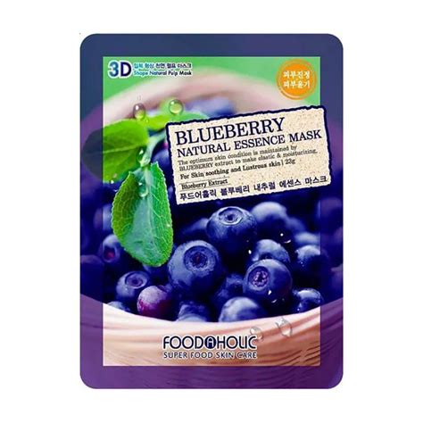 Тканевая 3D-маска для лица Food A Holic Natural Essence Mask Blueberry ...