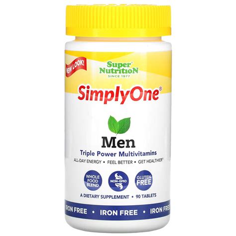 TPCN Super Nutrition SimplyOne Men Triple Power Multivitamins Iron Free