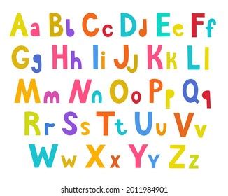 Cartoon Hand Drawn Abc Letters Isolated Stock Vector Royalty Free