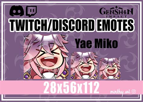 Yae Miko Twitch Discord Emotes Genshin Impact Etsy Israel