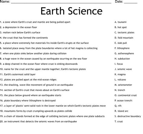 Layers of the Earth Worksheet - Free Printables - Worksheets Library