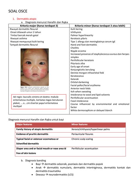 Dermatology Summaries Soal Osce Dermatitis Atopic A Diagnosis