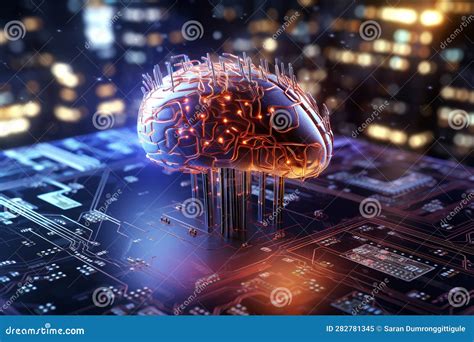 Ai Robotic Brain With Glowing Digital Circuits A Picture Highlighting