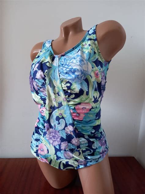 80s Colorful Swimsuit Women 1980s Vintage Clothes For Beach Etsy