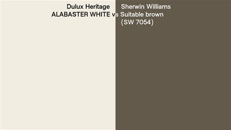 Dulux Heritage Alabaster White Vs Sherwin Williams Suitable Brown Sw