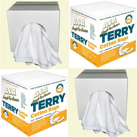 2 5 Lb Boxes New Cotton Terry Cloth Cleaning Rags 12 X 12 Dispenser