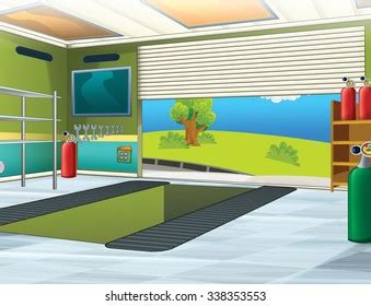 Cartoon Background Garage Illustration Children Stock Illustration ...