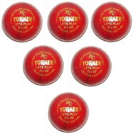 Kc Red Leather Cricket Ball Size Men 156 Gms To 162 Gms At Best