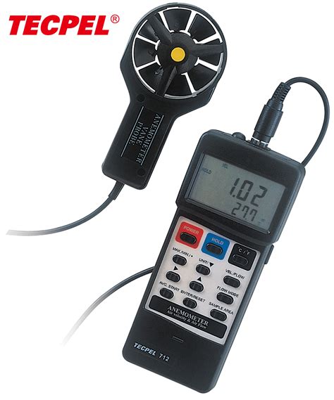 Anemometer Digital Rotating Vane Air Flow Volume Speed Temperature