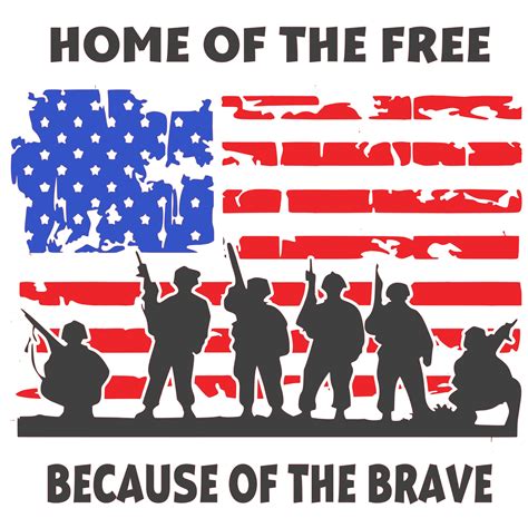 Home of the Free because of the Brave SVG | Etsy