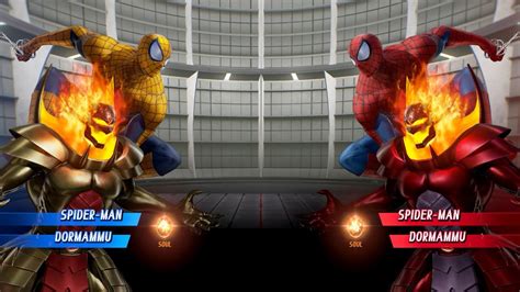 Yellow Spider Man And Yellow Dormammu Vs Spider Man And Red Dormammu Marvel Vs Capcom Infinite