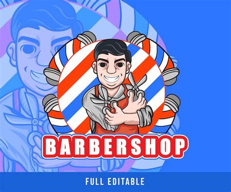 Premium Vector Vector Barber Man Mascot Character Logo Template