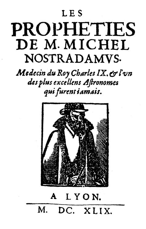 Les Frontispices Des Ditions Des Proph Ties De Nostradamus